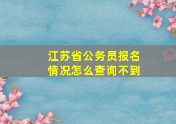 江苏省公务员报名情况怎么查询不到