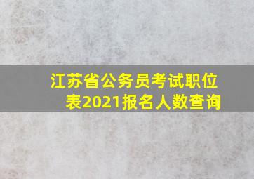 江苏省公务员考试职位表2021报名人数查询