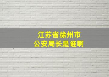 江苏省徐州市公安局长是谁啊