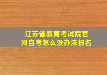 江苏省教育考试院官网自考怎么没办法报名