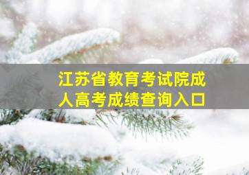 江苏省教育考试院成人高考成绩查询入口