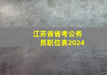 江苏省省考公务员职位表2024