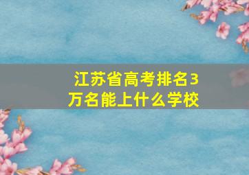 江苏省高考排名3万名能上什么学校