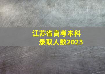 江苏省高考本科录取人数2023