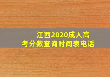 江西2020成人高考分数查询时间表电话