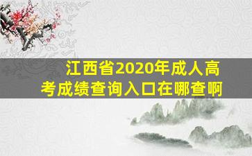 江西省2020年成人高考成绩查询入口在哪查啊