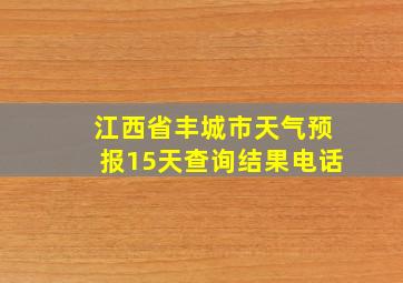 江西省丰城市天气预报15天查询结果电话