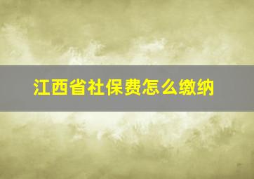 江西省社保费怎么缴纳