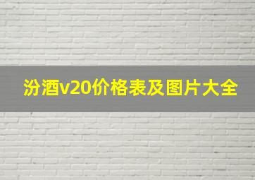 汾酒v20价格表及图片大全