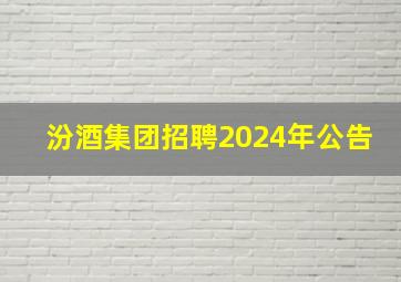 汾酒集团招聘2024年公告