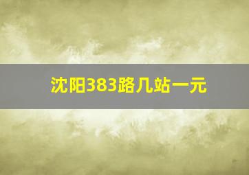 沈阳383路几站一元