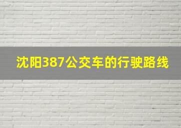 沈阳387公交车的行驶路线