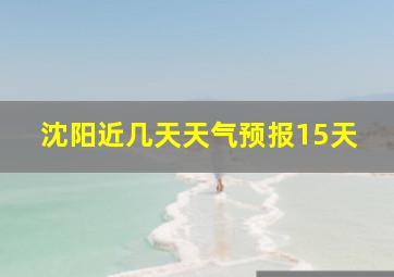 沈阳近几天天气预报15天