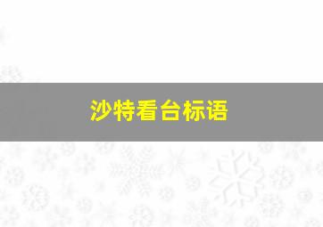 沙特看台标语