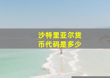 沙特里亚尔货币代码是多少