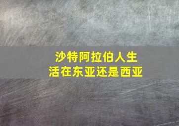 沙特阿拉伯人生活在东亚还是西亚