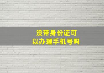 没带身份证可以办理手机号吗