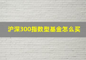 沪深300指数型基金怎么买