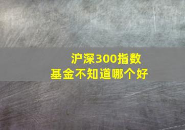 沪深300指数基金不知道哪个好