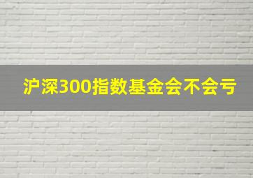 沪深300指数基金会不会亏