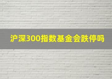 沪深300指数基金会跌停吗