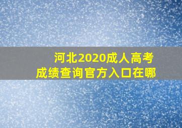 河北2020成人高考成绩查询官方入口在哪