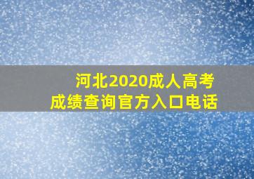 河北2020成人高考成绩查询官方入口电话