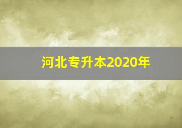 河北专升本2020年