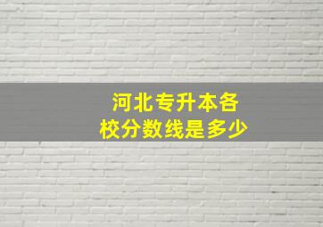 河北专升本各校分数线是多少