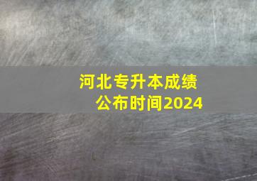 河北专升本成绩公布时间2024