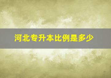 河北专升本比例是多少