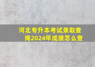 河北专升本考试录取查询2024年成绩怎么查