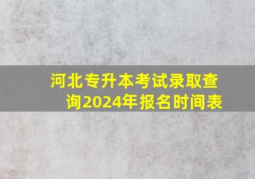 河北专升本考试录取查询2024年报名时间表