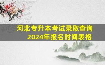 河北专升本考试录取查询2024年报名时间表格