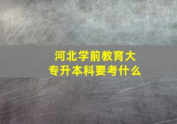 河北学前教育大专升本科要考什么