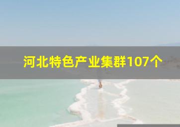 河北特色产业集群107个