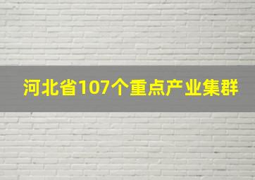 河北省107个重点产业集群