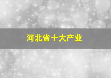 河北省十大产业