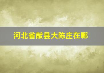 河北省献县大陈庄在哪