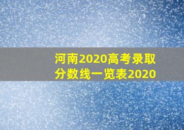 河南2020高考录取分数线一览表2020