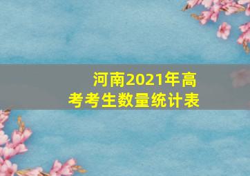 河南2021年高考考生数量统计表