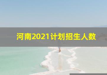 河南2021计划招生人数