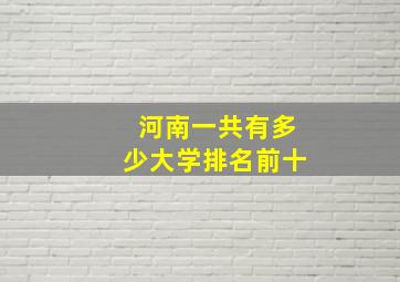 河南一共有多少大学排名前十