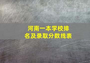 河南一本学校排名及录取分数线表