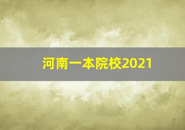 河南一本院校2021