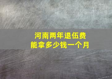 河南两年退伍费能拿多少钱一个月