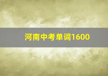 河南中考单词1600