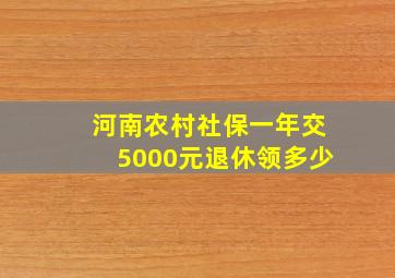 河南农村社保一年交5000元退休领多少