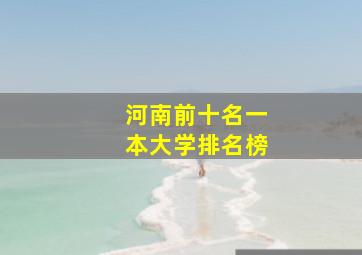 河南前十名一本大学排名榜