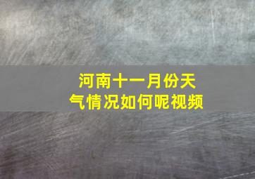 河南十一月份天气情况如何呢视频